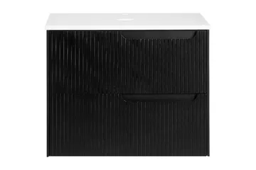Servantskap Quintela Sort, Hvit, 60x52x48 cm - Sort, Hvit, 60x52x48 cm - Hus & oppussing - Kjøkken & bad - Baderom - Baderomsmøbler & baderomsinnredning - Veggskap & høyskap