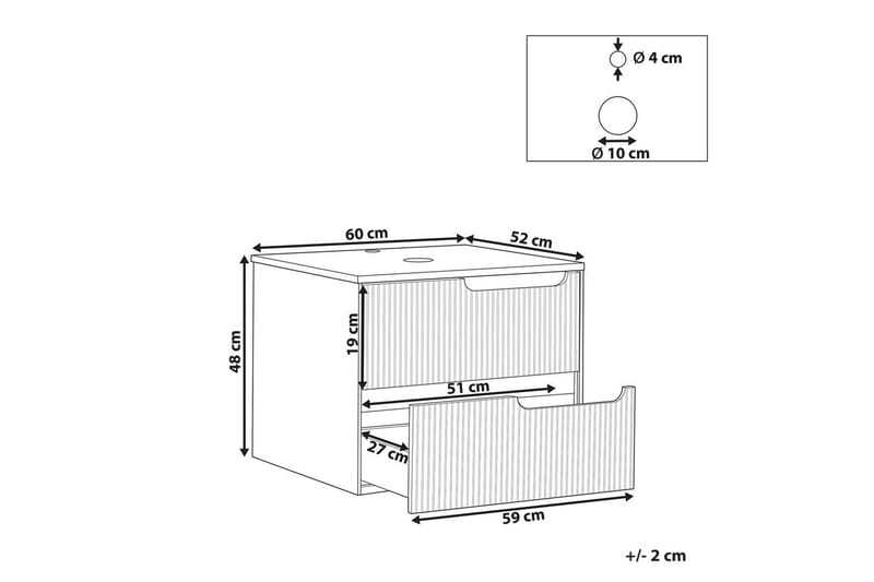 Servantskap Quintela Sort, Hvit, 60x52x48 cm - Sort, Hvit, 60x52x48 cm - Hus & oppussing - Kjøkken & bad - Baderom - Baderomsmøbler & baderomsinnredning - Baderomsskap