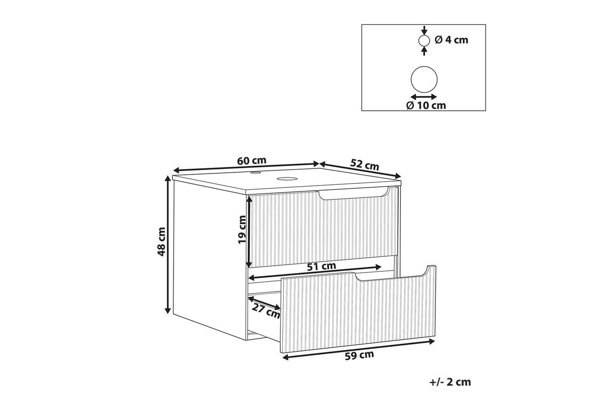 Servantskap Quintela Sort, Hvit, 60x52x48 cm - Sort, Hvit, 60x52x48 cm - Hus & oppussing - Kjøkken & bad - Baderom - Baderomsmøbler & baderomsinnredning - Baderomsskap