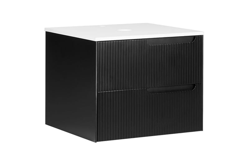 Servantskap Quintela Sort, Hvit, 60x52x48 cm - Sort, Hvit, 60x52x48 cm - Hus & oppussing - Kjøkken & bad - Baderom - Baderomsmøbler & baderomsinnredning - Baderomsskap