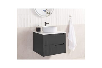 Servantskap Quintela Sort, Hvit, 60x52x48 cm - Sort, Hvit, 60x52x48 cm - Hus & oppussing - Kjøkken & bad - Baderom - Baderomsmøbler & baderomsinnredning - Veggskap & høyskap