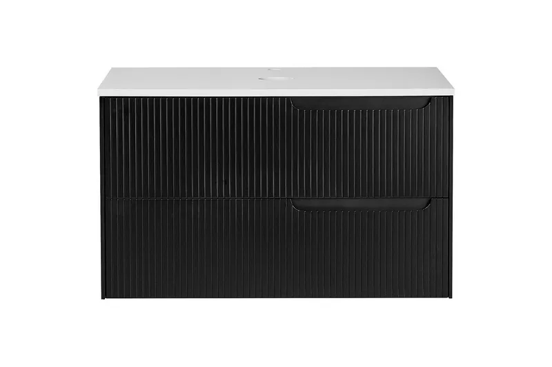 Servantskap Quintela Sort, Hvit, 80x52x48 cm - Sort, Hvit, 80x52x48 cm - Hus & oppussing - Kjøkken & bad - Baderom - Baderomsmøbler & baderomsinnredning - Baderomsskap