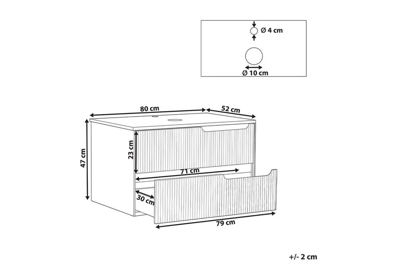 Servantskap Quintela Sort, Hvit, 80x52x48 cm - Sort, Hvit, 80x52x48 cm - Hus & oppussing - Kjøkken & bad - Baderom - Baderomsmøbler & baderomsinnredning - Baderomsskap