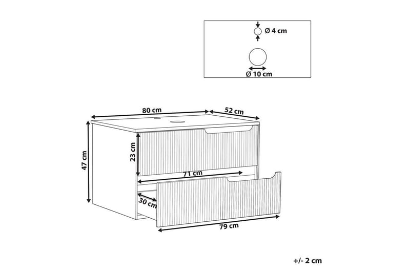 Servantskap Quintela Sort, Hvit, 80x52x48 cm - Sort, Hvit, 80x52x48 cm - Hus & oppussing - Kjøkken & bad - Baderom - Baderomsmøbler & baderomsinnredning - Baderomsskap