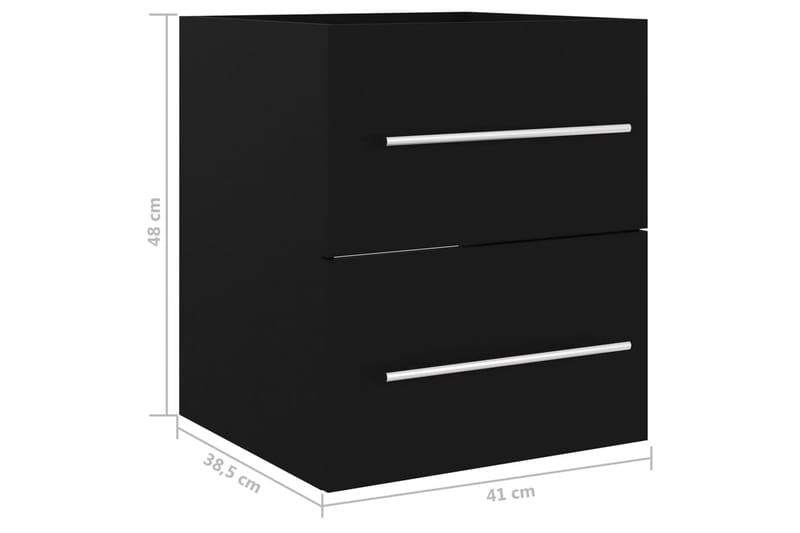 Servantskap svart 41x38,5x48 cm sponplate - Svart - Servantskap & kommode