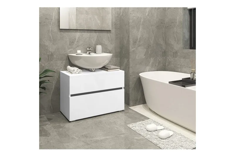 Servantskap Wisla 80x35x55 cm, Hvit - 80x35x55 cm, Hvit - Hus & oppussing - Kjøkken & bad - Baderom - Baderomsmøbler & baderomsinnredning - Baderomsskap