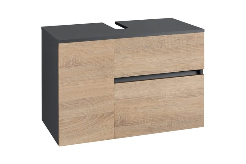 Servantskap Wisla 80x45x53 cm, Antrasitt/Eik - 80x45x53 cm, Antrasitt/Eik - Hus & oppussing - Kjøkken & bad - Baderom - Baderomsmøbler & baderomsinnredning - Baderomsskap