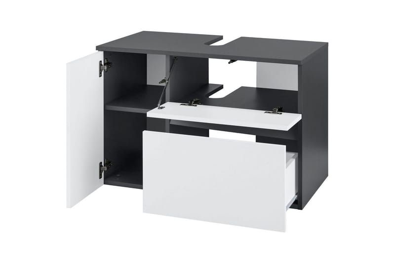 Servantskap Wisla 80x45x53 cm, Antrasitt/Hvit - 80x45x53 cm, Antrasitt/Hvit - Hus & oppussing - Kjøkken & bad - Baderom - Baderomsmøbler & baderomsinnredning - Baderomsskap