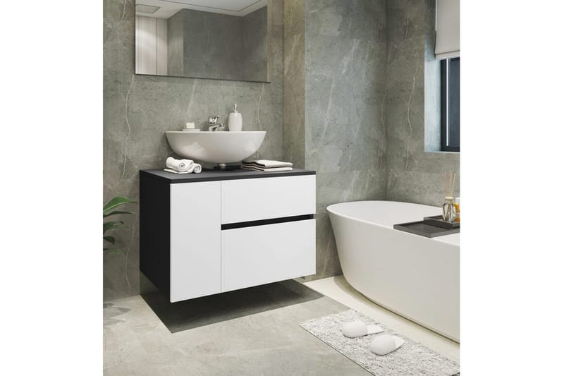 Servantskap Wisla 80x45x53 cm, Antrasitt/Hvit - 80x45x53 cm, Antrasitt/Hvit - Hus & oppussing - Kjøkken & bad - Baderom - Baderomsmøbler & baderomsinnredning - Baderomsskap