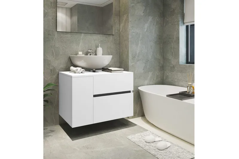 Servantskap Wisla 80x45x53 cm, Hvit - 80x45x53 cm, Hvit - Hus & oppussing - Kjøkken & bad - Baderom - Baderomsmøbler & baderomsinnredning - Baderomsskap