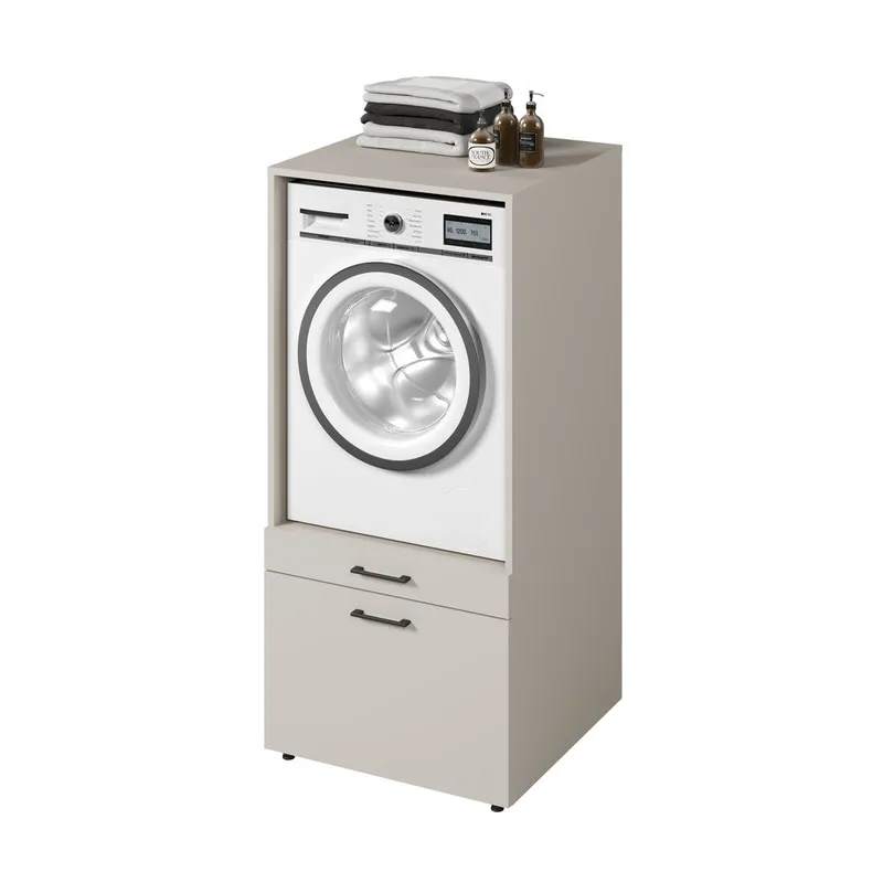 Skap til vaskemaskin/tørketrommel Aza 1 Skuff 1 Hylle - Kashmir - Hus & oppussing - Kjøkken & bad - Baderom - Baderomsmøbler & baderomsinnredning - Oppbevaring til baderom