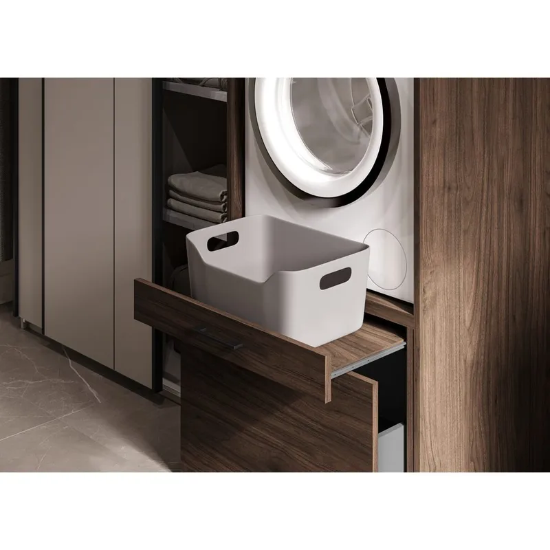 Skap til vaskemaskin/tørketrommel Aza 1 Skuff 1 Hylle - Valnøtt Villa - Hus & oppussing - Kjøkken & bad - Baderom - Baderomsmøbler & baderomsinnredning - Oppbevaring til baderom