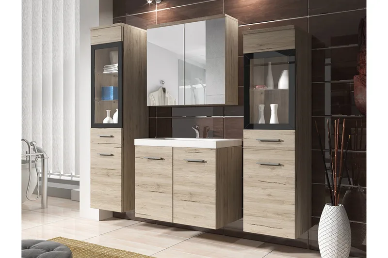 Somender Møbelsett til Bad 132 cm - Hus & oppussing - Kjøkken & bad - Baderom - Baderomsmøbler & baderomsinnredning - Komplette møbelpakker