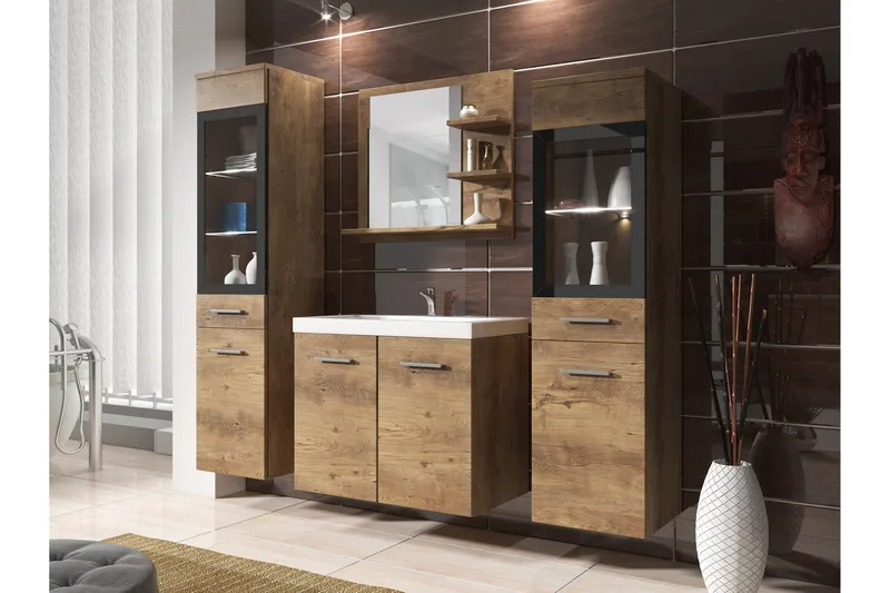 Somender Møbelsett til Bad 132 cm - Hus & oppussing - Kjøkken & bad - Baderom - Baderomsmøbler & baderomsinnredning - Komplette møbelpakker