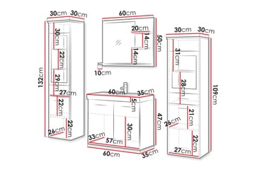 Somender Møbelsett til Bad 132 cm - Hus & oppussing - Kjøkken & bad - Baderom - Baderomsmøbler & baderomsinnredning - Komplette møbelpakker
