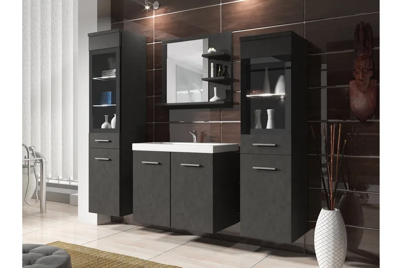 Somender Møbelsett til Bad 132 cm - Hus & oppussing - Kjøkken & bad - Baderom - Baderomsmøbler & baderomsinnredning - Komplette møbelpakker