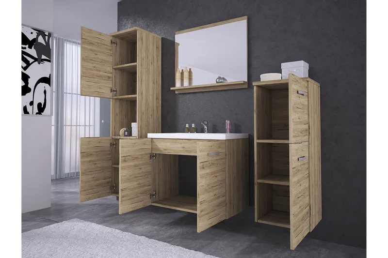 Sonaki Møbelsett til Bad 133 cm - Hus & oppussing - Kjøkken & bad - Baderom - Baderomsmøbler & baderomsinnredning - Komplette møbelpakker