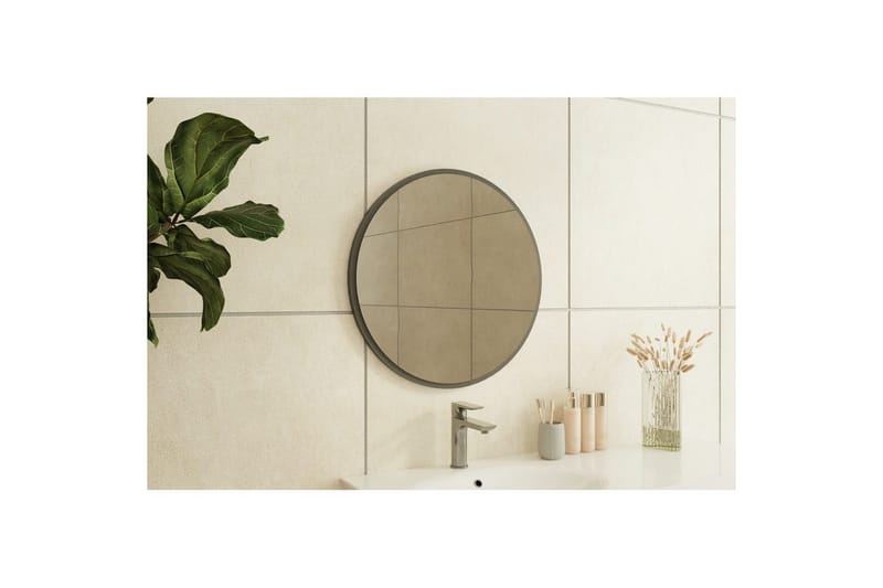 Speil Buhem Antrasitt - Hvit - Hus & oppussing - Kjøkken & bad - Baderom - Baderomsmøbler & baderomsinnredning - Baderomsspeil