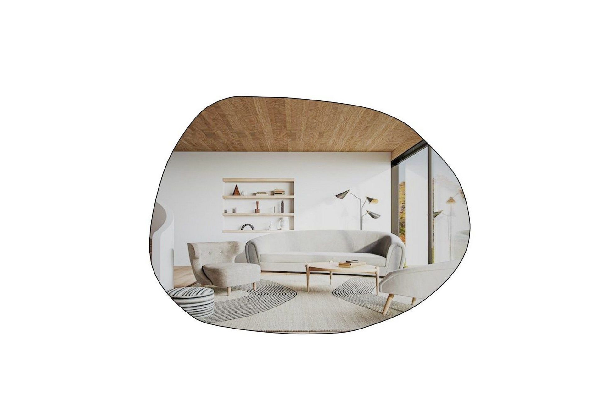 Speil Haviland Transparent - Hvit