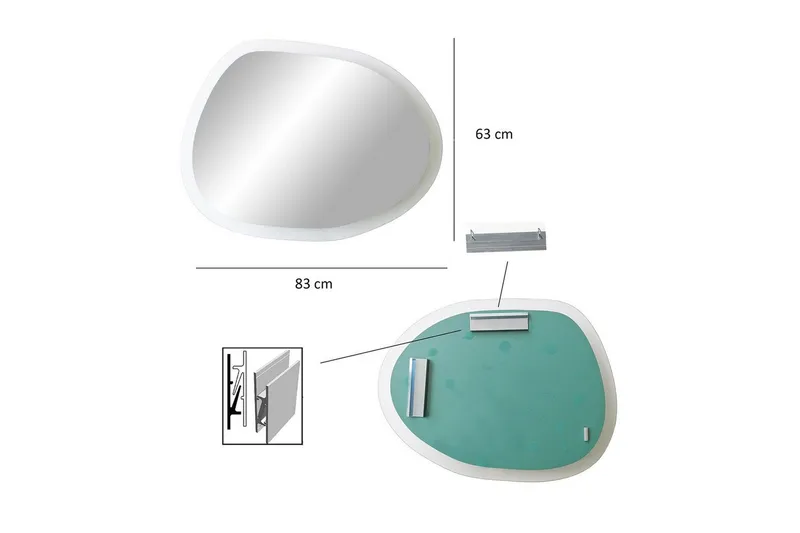 Speil Lepinas Transparent - Multifarget - Hus & oppussing - Kjøkken & bad - Baderom - Baderomsmøbler & baderomsinnredning - Baderomsspeil