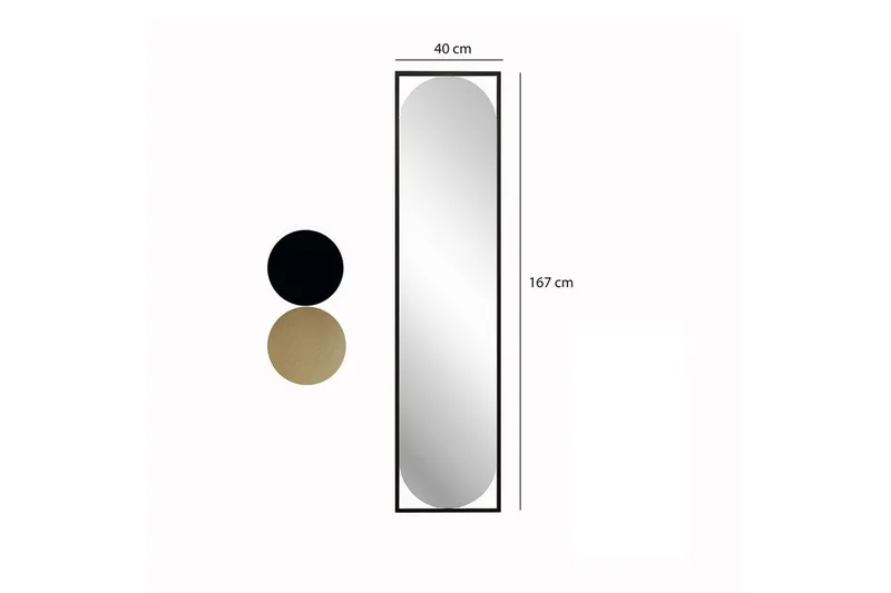 Speil Norvia Svart - Svart - Hus & oppussing - Kjøkken & bad - Baderom - Baderomsmøbler & baderomsinnredning - Baderomsspeil