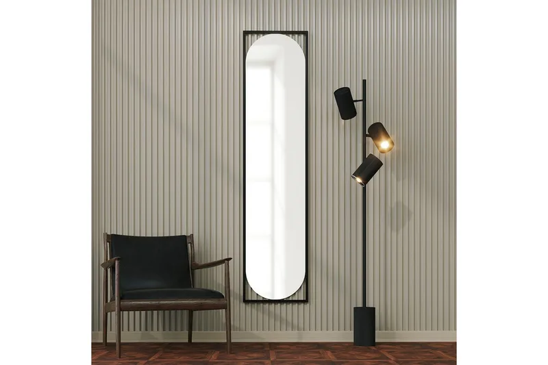 Speil Norvia Svart - Svart - Hus & oppussing - Kjøkken & bad - Baderom - Baderomsmøbler & baderomsinnredning - Baderomsspeil