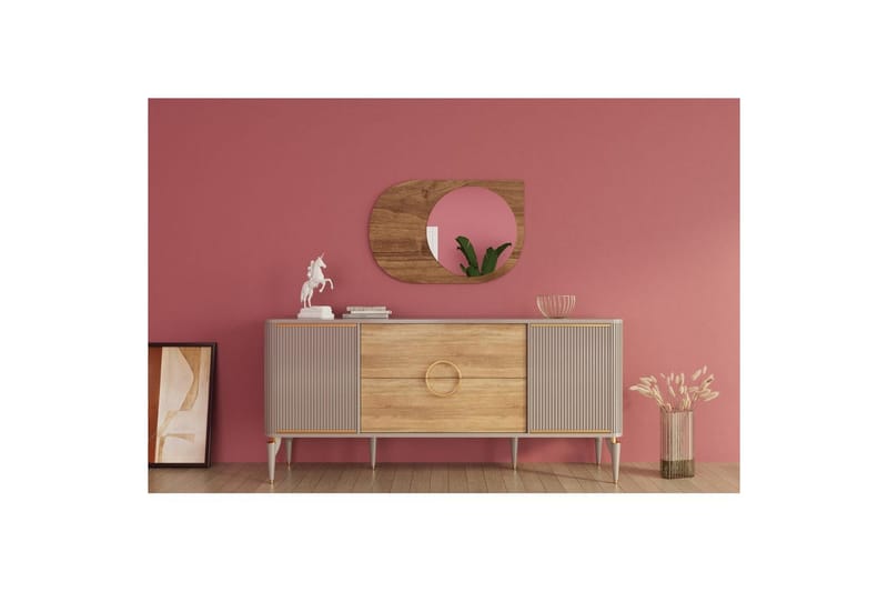 Speil Ravidas Valnøtt - Valnøtt - Hus & oppussing - Kjøkken & bad - Baderom - Baderomsmøbler & baderomsinnredning - Baderomsspeil