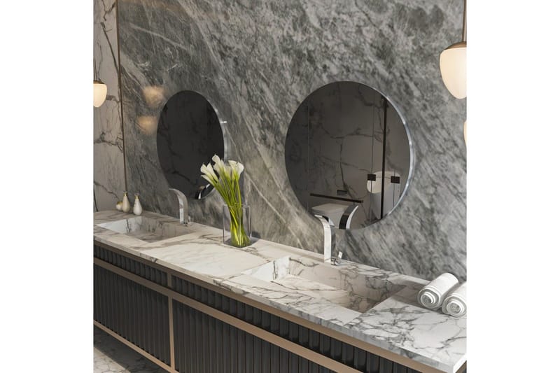 Speil Torlen Mørk grå / Sølv - Mørk grå / Sølv - Hus & oppussing - Kjøkken & bad - Baderom - Baderomsmøbler & baderomsinnredning - Baderomsspeil
