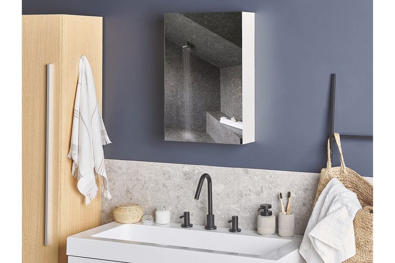 Carmenes Skap til Badet 40 cm med Speil - Hvit - Speilskap