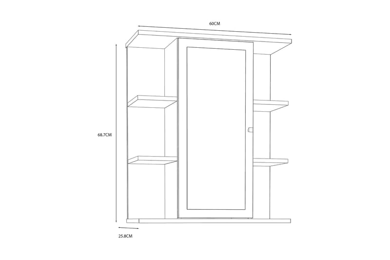 Elsassona Veggskap 26x60 cm - Hvit - Hus & oppussing - Kjøkken & bad - Baderom - Baderomsmøbler & baderomsinnredning - Speilskap