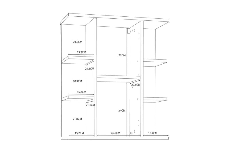 Elsassona Veggskap 26x60 cm - Hvit - Hus & oppussing - Kjøkken & bad - Baderom - Baderomsmøbler & baderomsinnredning - Speilskap