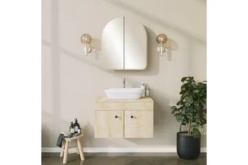 Heren Overskap med speil 45 cm - Beige - Hus & oppussing - Kjøkken & bad - Baderom - Baderomsmøbler & baderomsinnredning - Speilskap