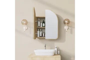 Heren Overskap med speil 45 cm - Beige - Hus & oppussing - Kjøkken & bad - Baderom - Baderomsmøbler & baderomsinnredning - Speilskap