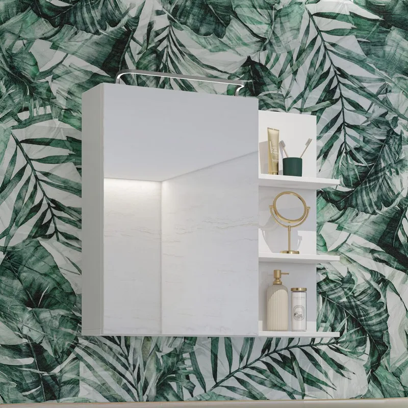 Speilskap Irvine 1 dør - Hvit Høyglans - Hus & oppussing - Kjøkken & bad - Baderom - Baderomsmøbler & baderomsinnredning - Speilskap