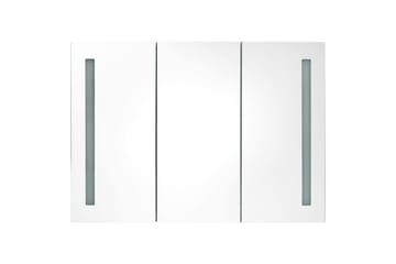 LED-speilskap til bad 89x14x62 cm eik - Hus & oppussing - Kjøkken & bad - Baderom - Baderomsmøbler & baderomsinnredning - Speilskap