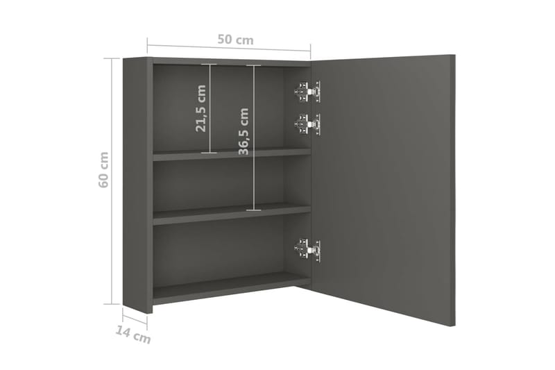 LED-speilskap til bad antrasitt 50x14x60 cm - Antrasittgrå - Hus & oppussing - Kjøkken & bad - Baderom - Baderomsmøbler & baderomsinnredning - Speilskap
