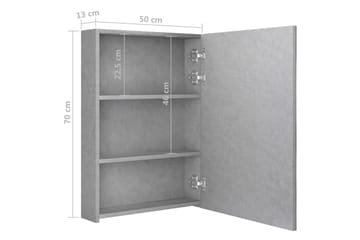 LED-speilskap til bad betonggrå 50x13x70 cm - Hus & oppussing - Kjøkken & bad - Baderom - Baderomsmøbler & baderomsinnredning - Speilskap