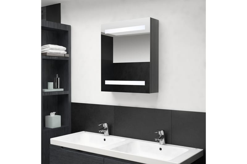 LED-speilskap til bad blank grå 50x14x60 cm - Grå - Hus & oppussing - Kjøkken & bad - Baderom - Baderomsmøbler & baderomsinnredning - Speilskap