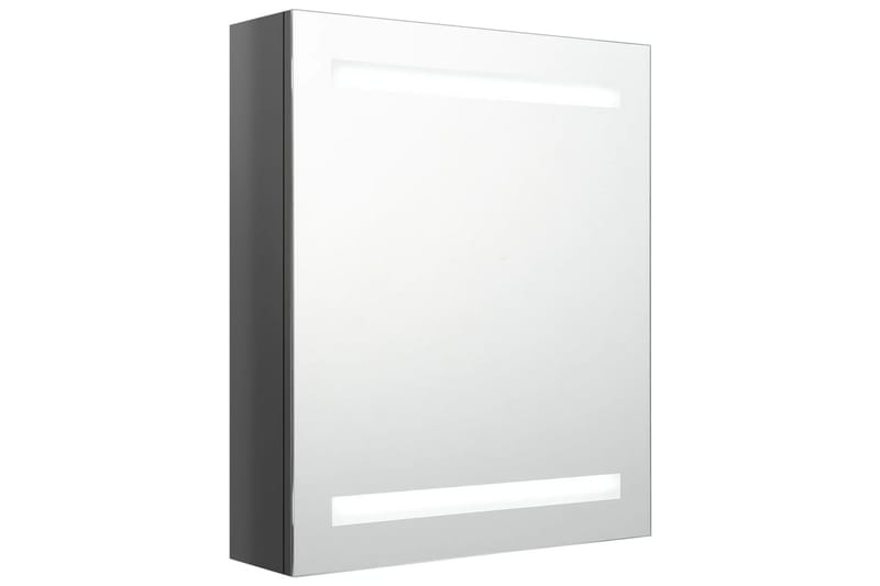 LED-speilskap til bad blank grå 50x14x60 cm - Grå - Speilskap