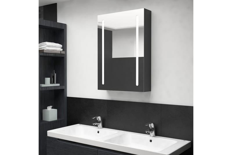 LED-speilskap til bad blank svart 50x13x70 cm - Hus & oppussing - Kjøkken & bad - Baderom - Baderomsmøbler & baderomsinnredning - Speilskap