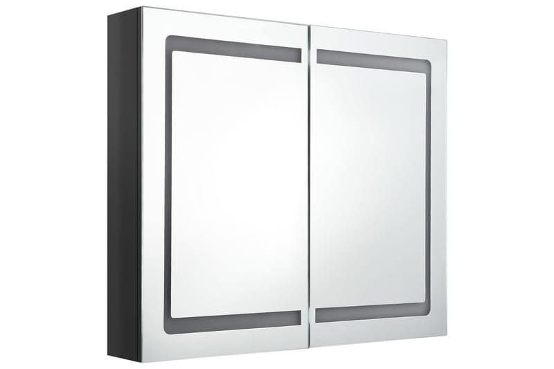 LED-speilskap til bad blank svart 80x12x68 cm - Svart - Speilskap