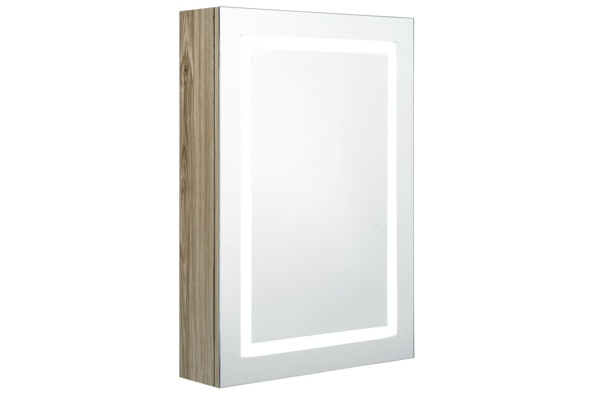 LED-speilskap til bad eik 50x13x70 cm - Brun - Hus & oppussing - Kjøkken & bad - Baderom - Baderomsmøbler & baderomsinnredning - Speilskap