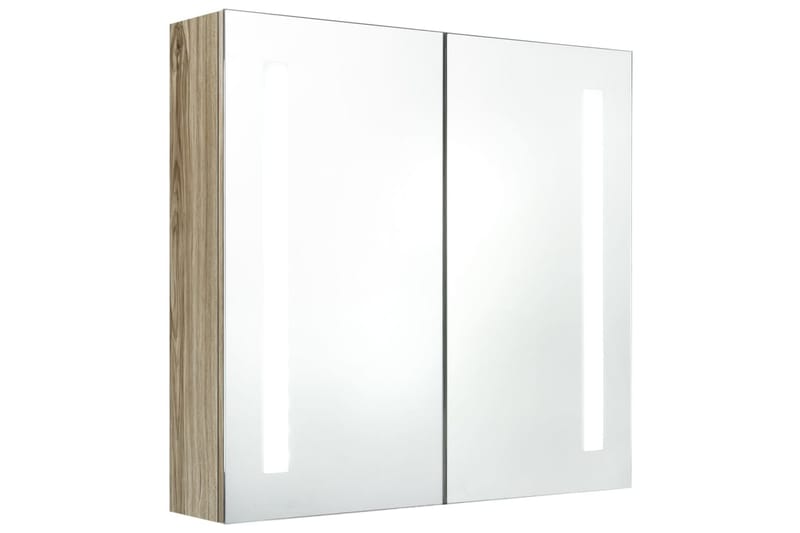 LED-speilskap til bad eik 62x14x60 cm - Hus & oppussing - Kjøkken & bad - Baderom - Baderomsmøbler & baderomsinnredning - Speilskap
