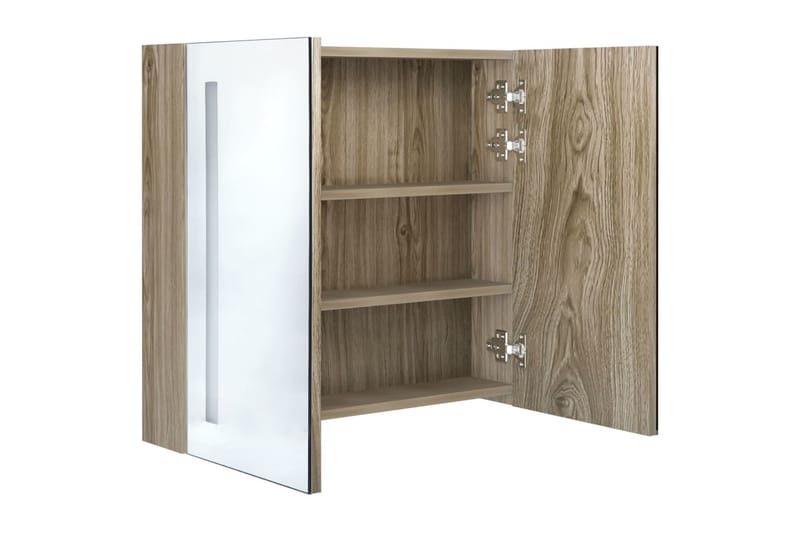 LED-speilskap til bad eik 62x14x60 cm - Hus & oppussing - Kjøkken & bad - Baderom - Baderomsmøbler & baderomsinnredning - Speilskap