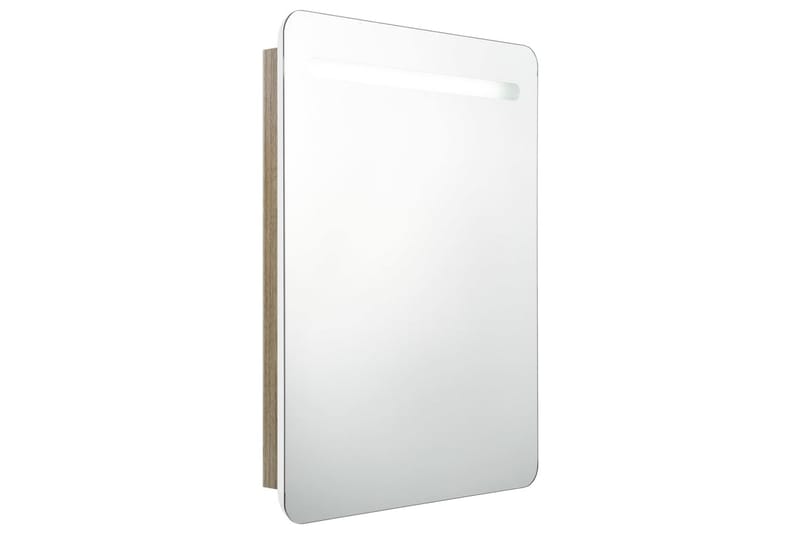 LED-speilskap til bad hvit og eik 60x11x80 cm - Hus & oppussing - Kjøkken & bad - Baderom - Baderomsmøbler & baderomsinnredning - Speilskap