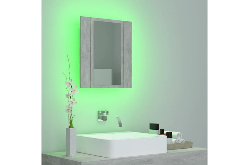 LED-speilskap til baderom betonggrå 40x12x45 cm - Grå - Hus & oppussing - Kjøkken & bad - Baderom - Baderomsmøbler & baderomsinnredning - Speilskap