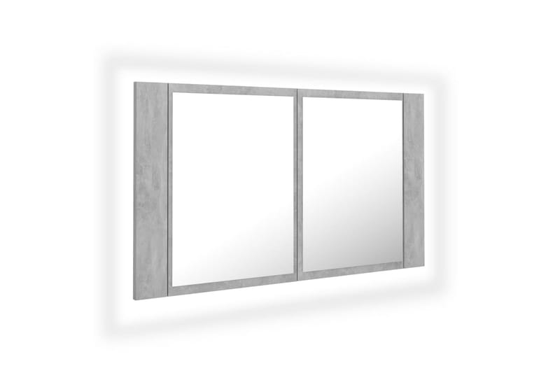 LED-speilskap til baderom betonggrå 80x12x45 cm - Grå - Hus & oppussing - Kjøkken & bad - Baderom - Baderomsmøbler & baderomsinnredning - Speilskap