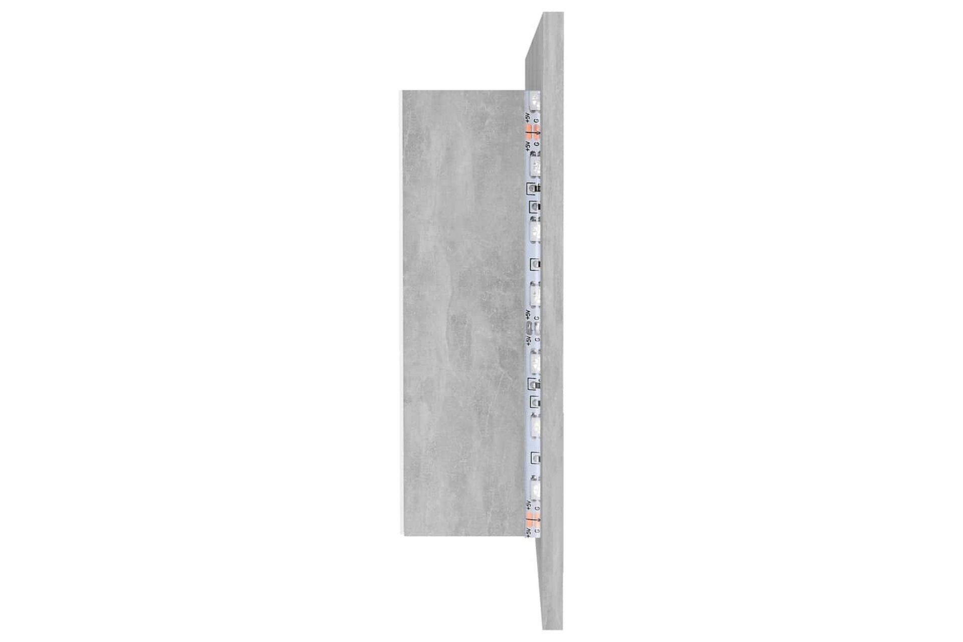 LED-speilskap til baderom betonggrå 90x12x45 cm - Grå - Hus & oppussing - Kjøkken & bad - Baderom - Baderomsmøbler & baderomsinnredning - Speilskap