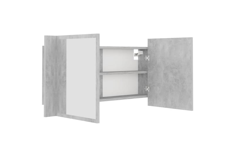 LED-speilskap til baderom betonggrå 90x12x45 cm - Grå - Hus & oppussing - Kjøkken & bad - Baderom - Baderomsmøbler & baderomsinnredning - Speilskap