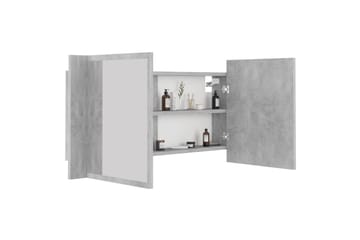 LED-speilskap til baderom betonggrå 90x12x45 cm - Grå - Hus & oppussing - Kjøkken & bad - Baderom - Baderomsmøbler & baderomsinnredning - Speilskap